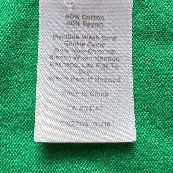 Talbots Kelly Green Cardigan Sweater SP Scalloped Edge Small Petite PS - Picture 7 of 9